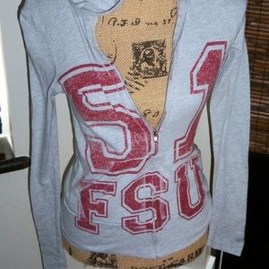 NEW Gray FSU Zip Up Hoodie Gray Jacket Top Small